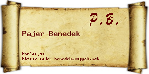 Pajer Benedek névjegykártya