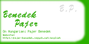 benedek pajer business card